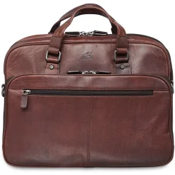 Mancini Portfolios|Business Cases<Leather Expandable Double Compartment Briefcase for 15.6'' Lap