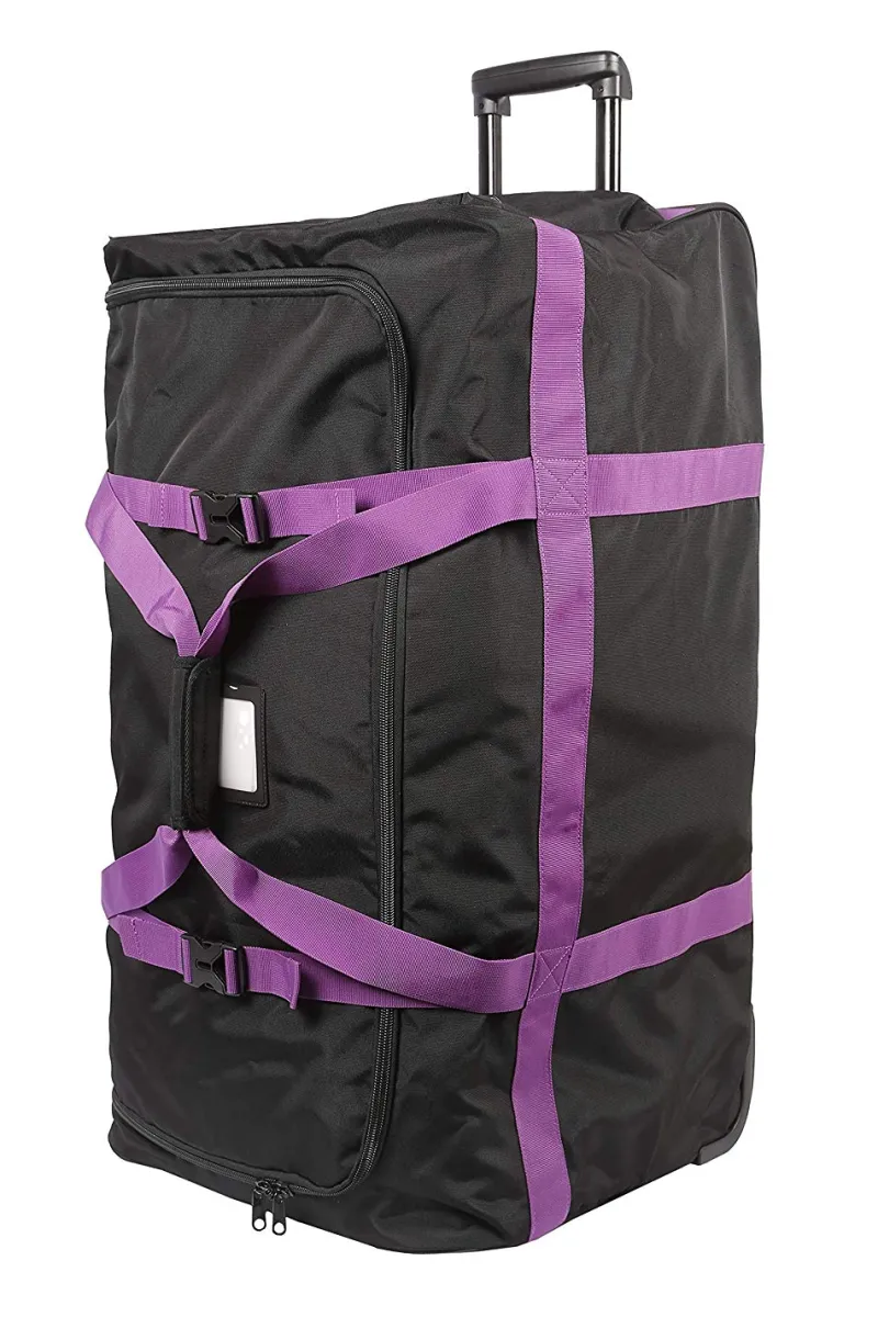 Marco Polo Wheeled Duffels|Checked<Air Lite wheeled Duffel Bag 32 Purple | Altman Luggage BLACK/PURPLE