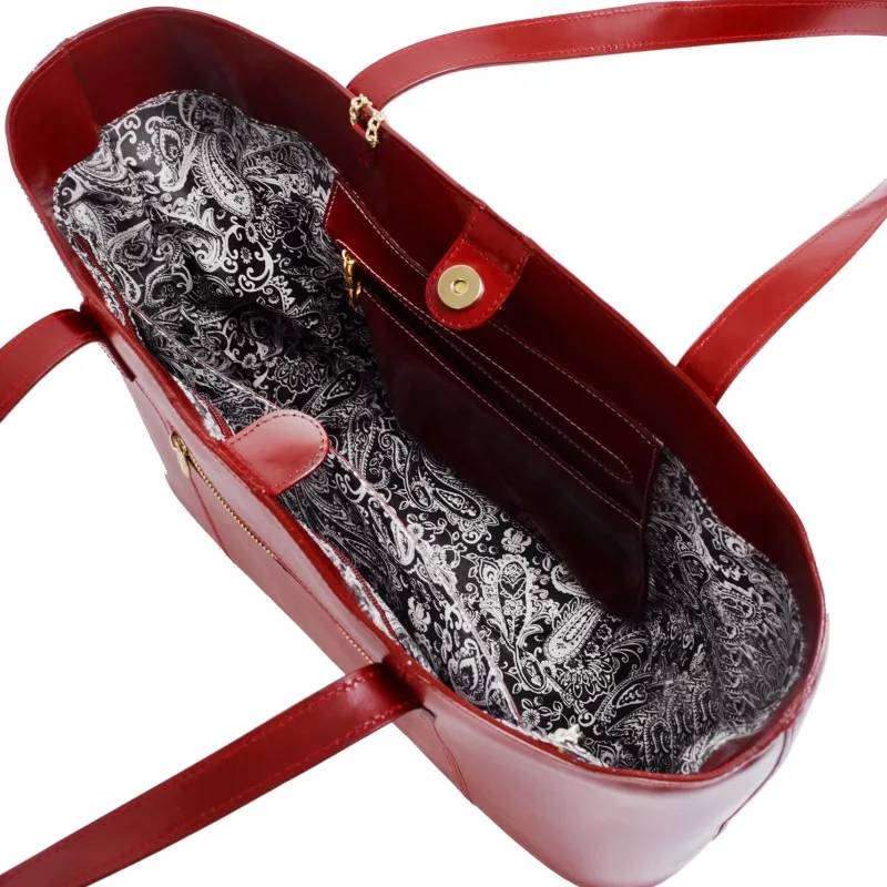 McKlein Business Cases|Carry-on Luggage<ALYSON Leather Tablet Tote | Altman Luggage Red