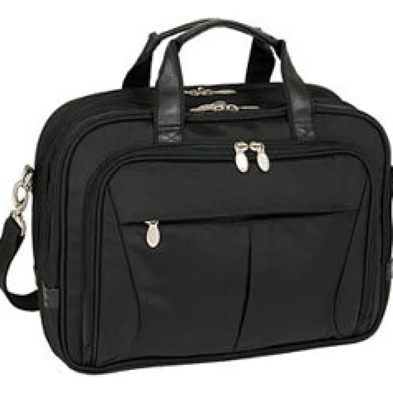 McKlein Business Cases<R Series 7456 Pearson Expandable Double Compartment Briefcase Black