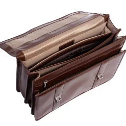 McKlein Business Cases<USA Flournoy 15" Leather Double Compartment Laptop Briefcase