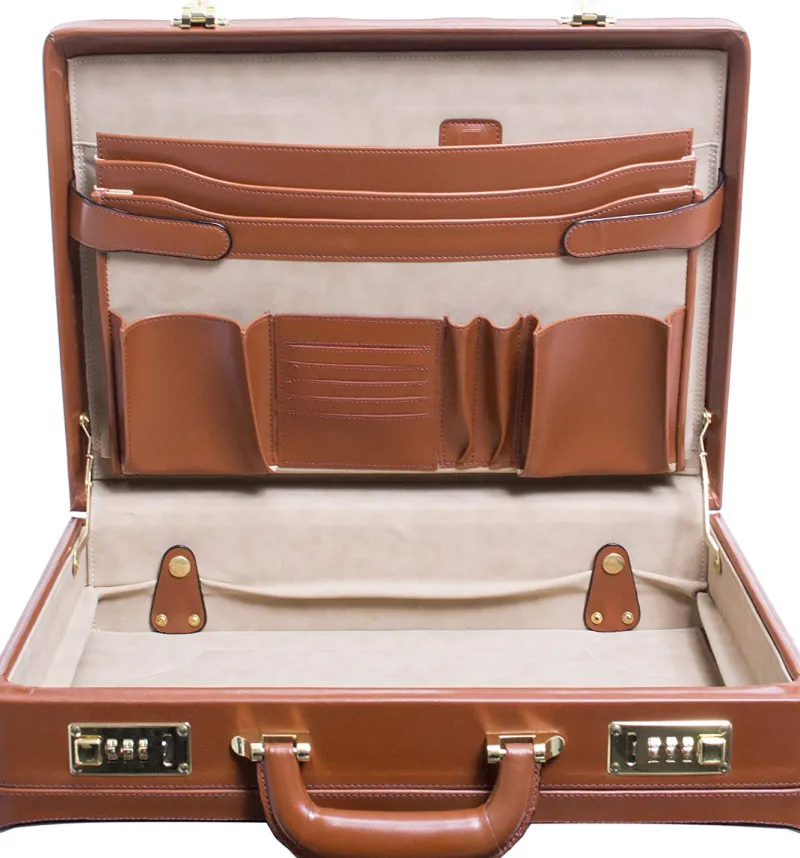 McKlein Business Cases<, V Series, Turner, Top Grain Cowhide Leather, Leather 4.5" Exp Brown