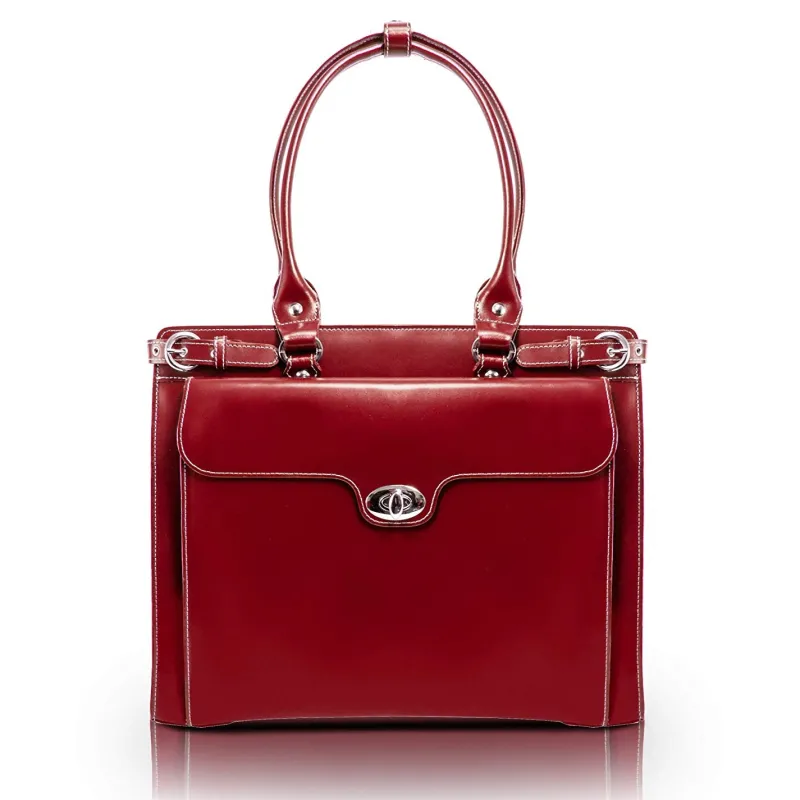 McKlein Business Cases<Winnetka 15.4" Leather Ladies' Laptop Briefcase w/Removable Sl