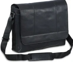 Mancini Portfolios|Business Cases<Messenger bag for 15'' Laptop / Tablet, 16.25" x 3.25" x 12", Black
