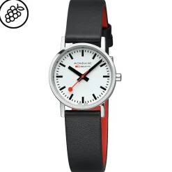 Mondaine Unisex Watches|Women's Watches<CLASSIC BLACK VEGAN GRAPE LEATHER 30 MM | Altman Luggage