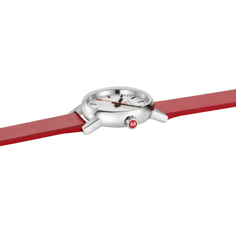 Mondaine Women's Watches<EVO2 26 MM Watch, RED VEGAN GRAPE LEATHER | Altman Luggage
