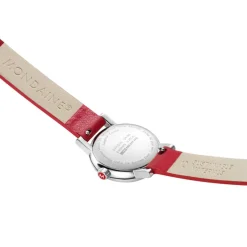 Mondaine Women's Watches<EVO2 26 MM Watch, RED VEGAN GRAPE LEATHER | Altman Luggage
