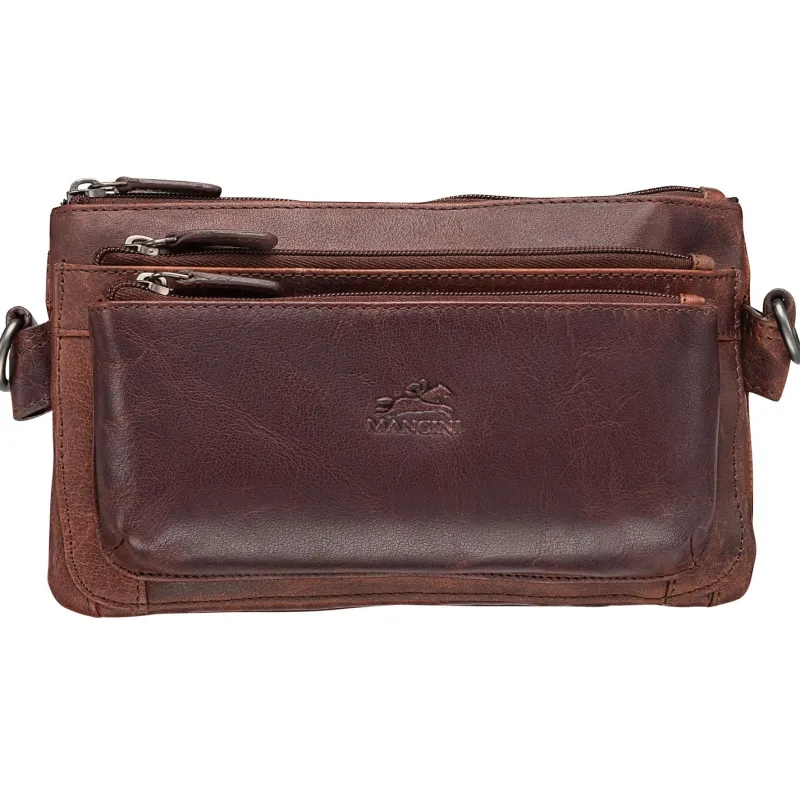 Mancini Portfolios|Attaches & Briefcases<Multi Function Waist Bag, 9.5" x 2" x 5.5", Brown