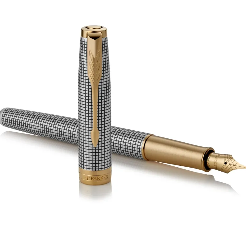 Parker Fountain<Sonnet Prestige GT Fountain Pen 18k nib | Altman Luggage Cisele Silver