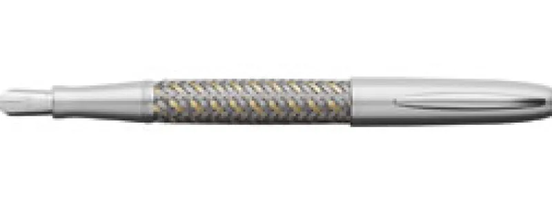 Porsche Design Fountain<P3110 TecFlex Steel/Gold Fountain Pen