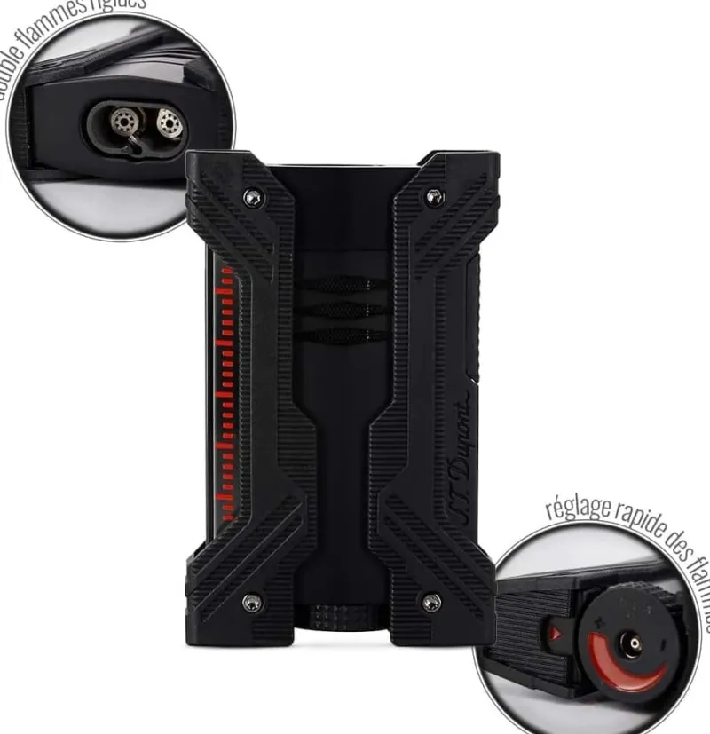 S.T. Dupont Lighters<S. T. Dupont DEFI XXTREME Double Flame Lighter Black