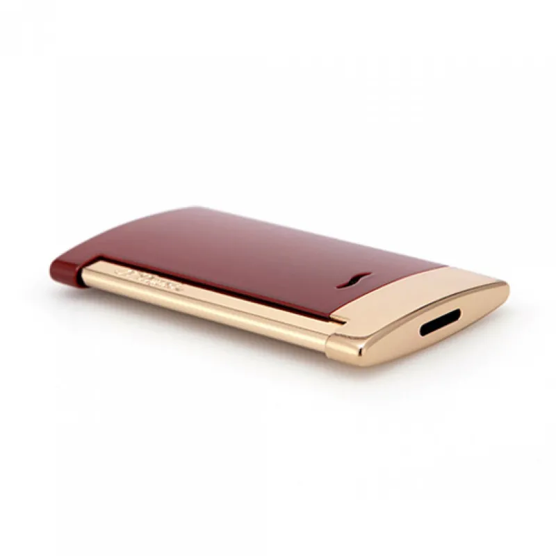 S.T. Dupont Lighters<S. T. Dupont SLIM 7 Red with Golden Finish Lighter | Altman Luggage