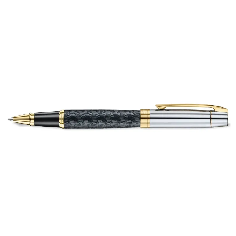 Sheaffer Rollerball|Felt Tip<300 ENGRAVED MATT BLACK BARREL AND SHINY CHROME GOLD TRIM RB