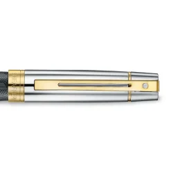 Sheaffer Rollerball|Felt Tip<300 ENGRAVED MATT BLACK BARREL AND SHINY CHROME GOLD TRIM RB