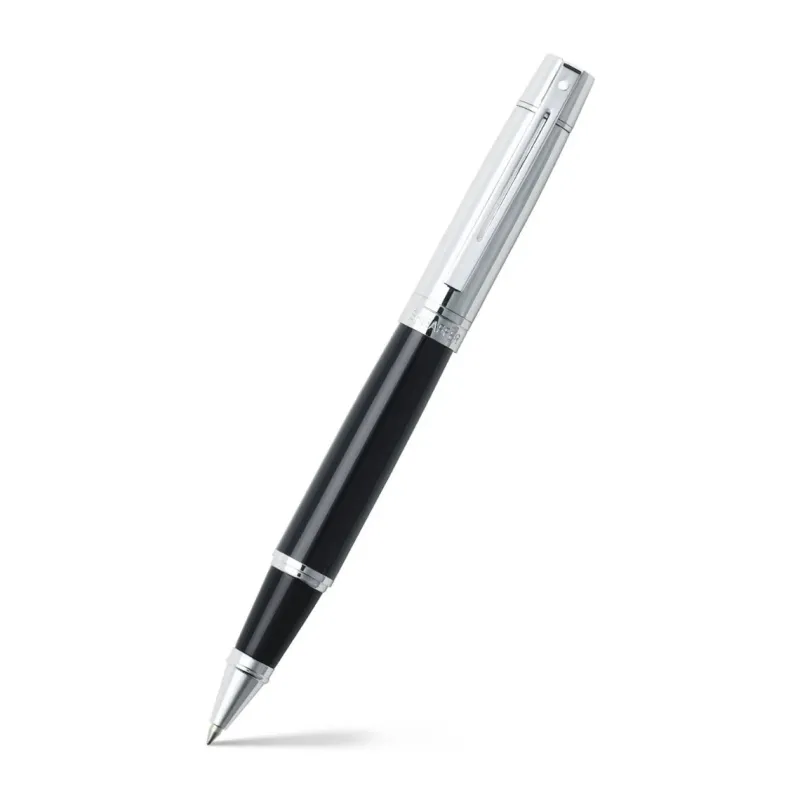 Sheaffer Rollerball|Felt Tip<300 Glossy Black and Bright Chrome Cap Rollerball Pen