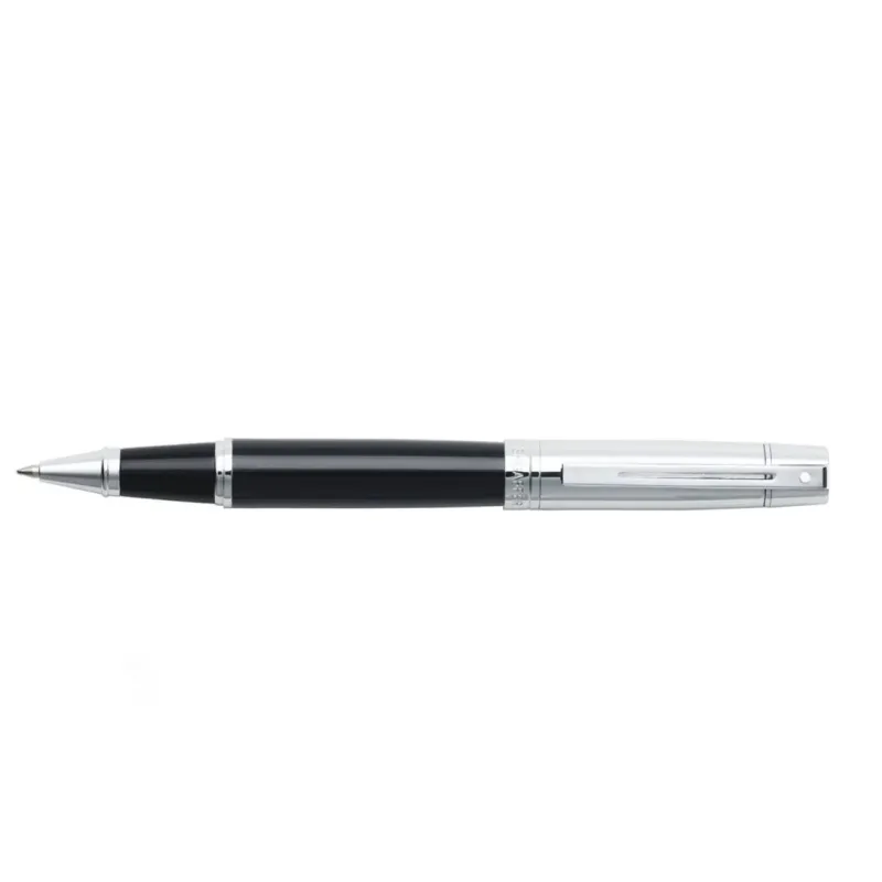Sheaffer Rollerball|Felt Tip<300 Glossy Black and Bright Chrome Cap Rollerball Pen