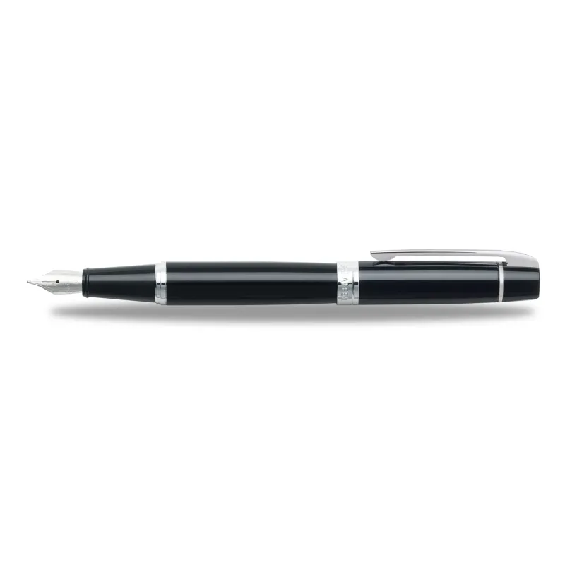 Sheaffer Fountain<300 Glossy Black Fountain Pen With Chrome Trims