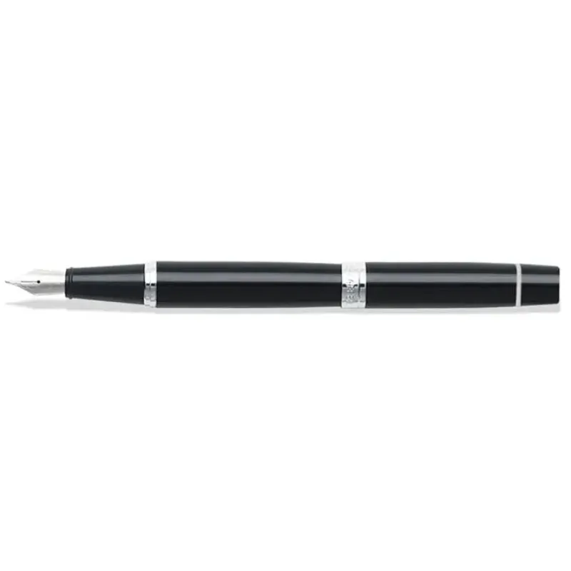 Sheaffer Fountain<300 Glossy Black Fountain Pen With Chrome Trims