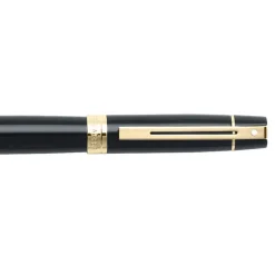 Sheaffer Rollerball|Felt Tip<300 Glossy Black with Gold Trims Rollerball Pen