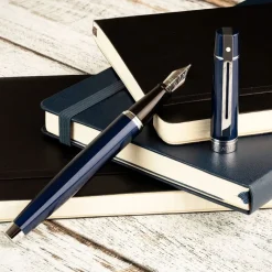 Sheaffer Fountain<300 Glossy Blue Fountain Pen With Chrome Trims | Pens on Sale