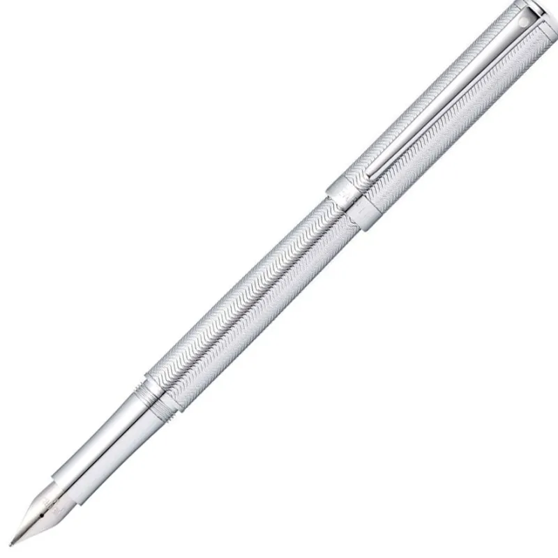 Sheaffer Pen Closeouts|Fountain<Intensity Engraved Chrome Fountain Pen | Altman Luggage