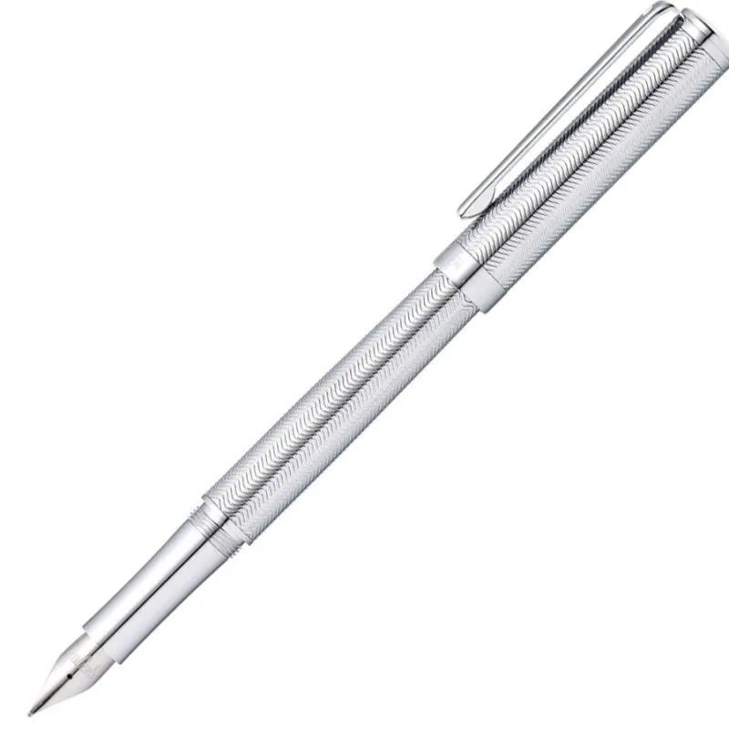 Sheaffer Pen Closeouts|Fountain<Intensity Engraved Chrome Fountain Pen | Altman Luggage