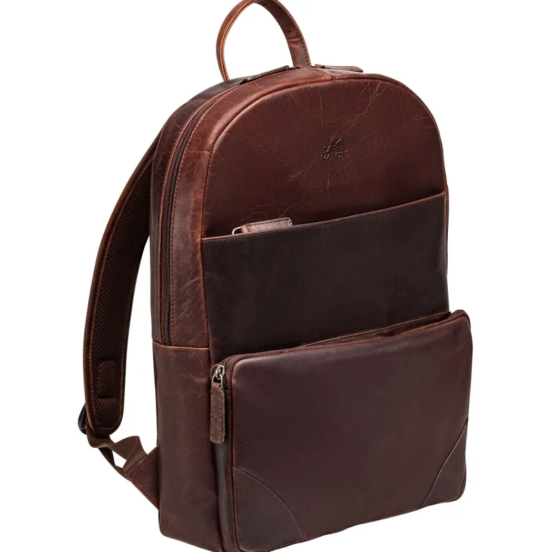 Mancini Portfolios|Business Cases<Slim Backpack for 14" Laptop, 12" x 4" x 16.25", Brown