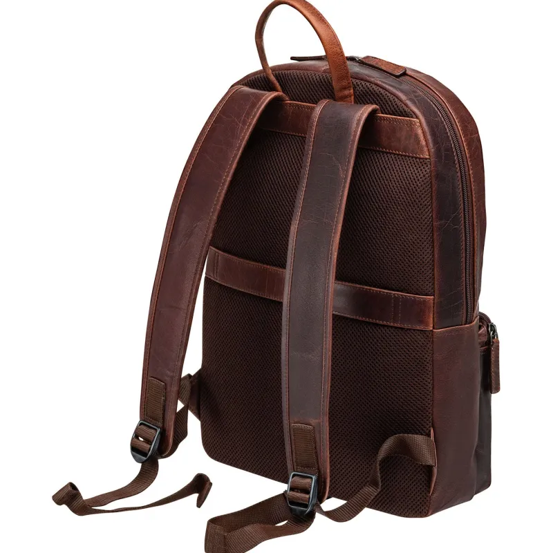 Mancini Portfolios|Business Cases<Slim Backpack for 14" Laptop, 12" x 4" x 16.25", Brown