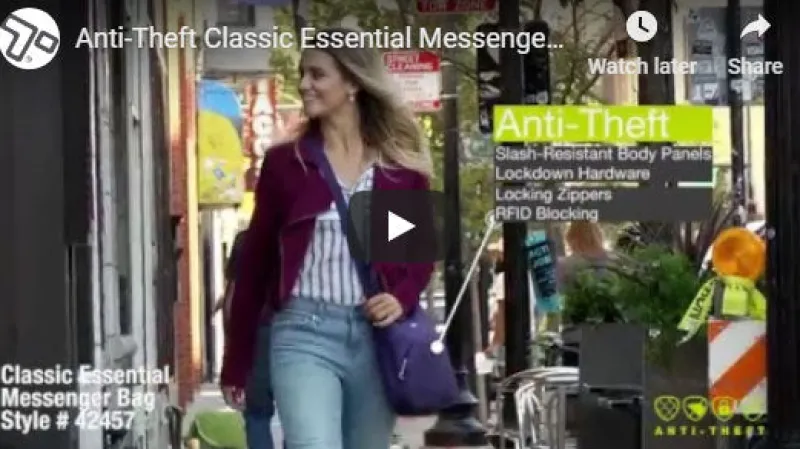 Travelon Portfolios|Business Cases<42457 AntiTheft Classic Essential Messenger Bag Sale Purple