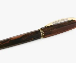 Visconti Rollerball|Felt Tip<Medici Briarwood Yellow Gold Rollerball Pen | Altman Luggage