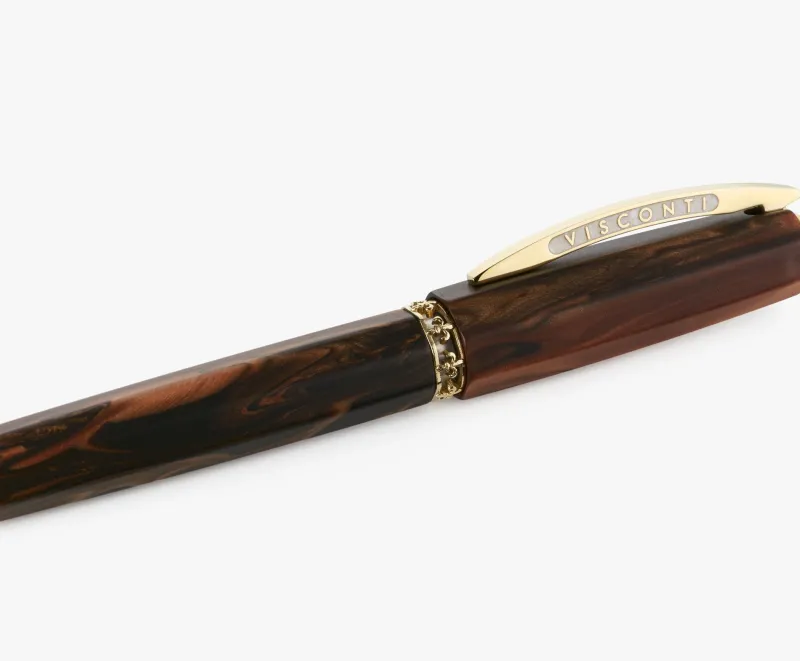 Visconti Rollerball|Felt Tip<Medici Briarwood Yellow Gold Rollerball Pen | Altman Luggage