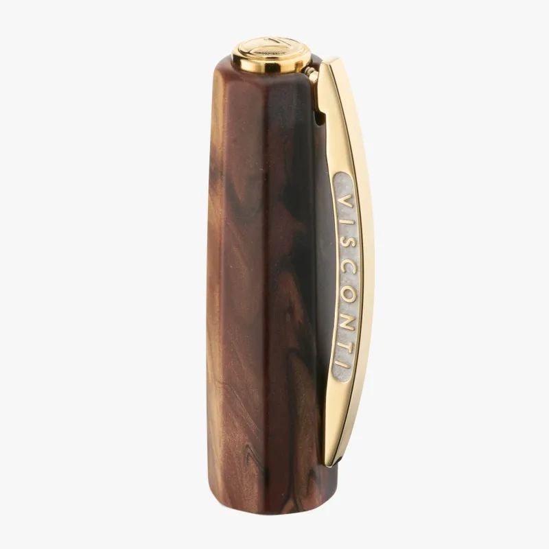 Visconti Rollerball|Felt Tip<Medici Briarwood Yellow Gold Rollerball Pen | Altman Luggage
