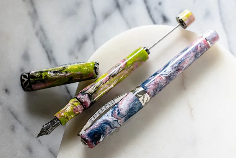 Visconti Fountain<Voyager Mariposa Butterfly Malachite Fountain Pen
